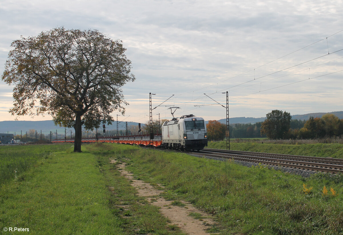 193 815 Überführt eine Leine Nagelneue Wascosa Coiltransportwagen 41`Sgmmns bei Retzbach-Zellingen. 21.10.24