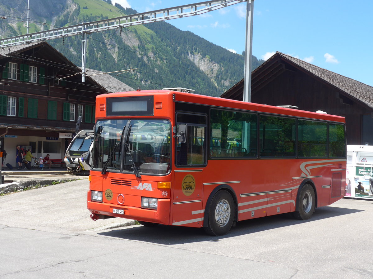 (194'689) - AFA Adelboden - Nr. 50/BE 645'415 - Vetter (ex AVG Grindelwald Nr. 21) am 9. Juli 2018 beim Bahnhof Lenk