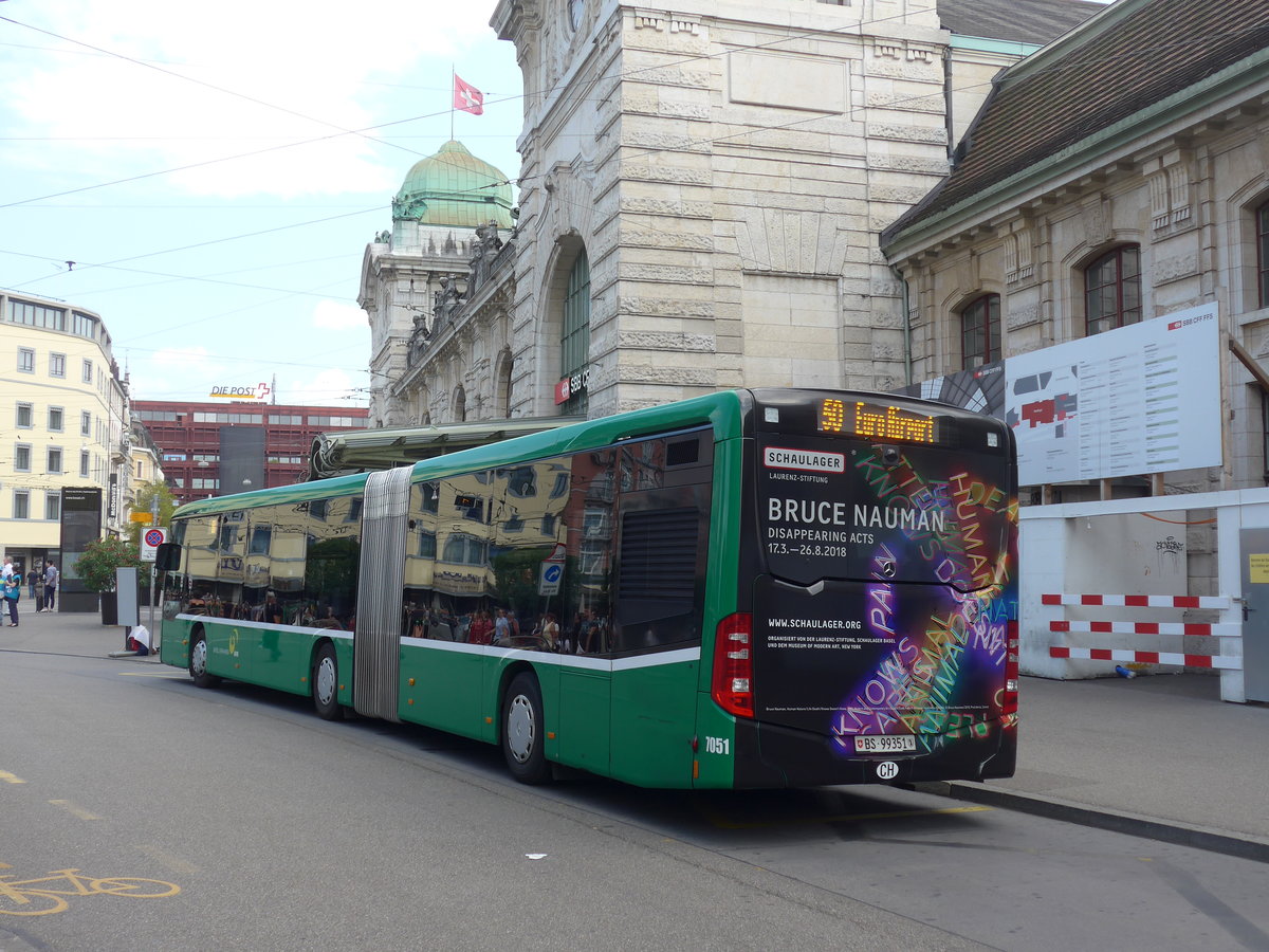 (195'174) - BVB Basel - Nr. 7051/BS 99'351 - Mercedes am 23. Juli 2018 beim Bahnhof Basel