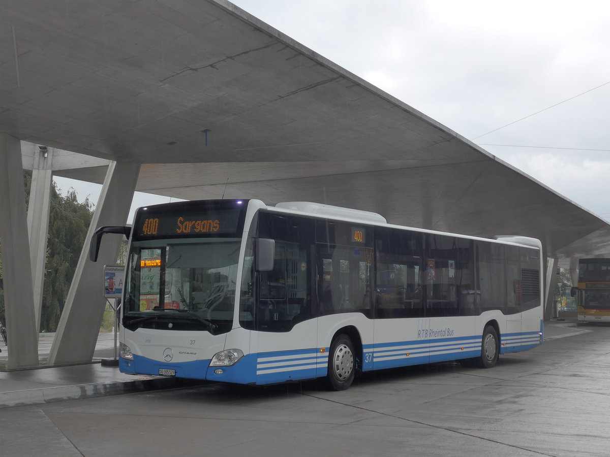 (196'315) - RTB Altsttten - Nr. 37/SG 305'529 - Mercedes am 1. September 2018 beim Bahnhof Buchs