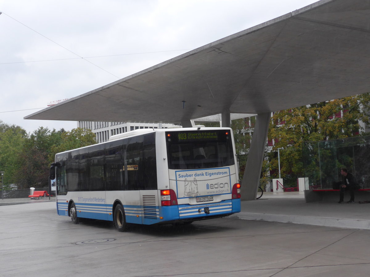 (196'326) - BSW Sargans - Nr. 312/SG 297'504 - MAN/Gppel am 1. September 2018 beim Bahnhof Buchs