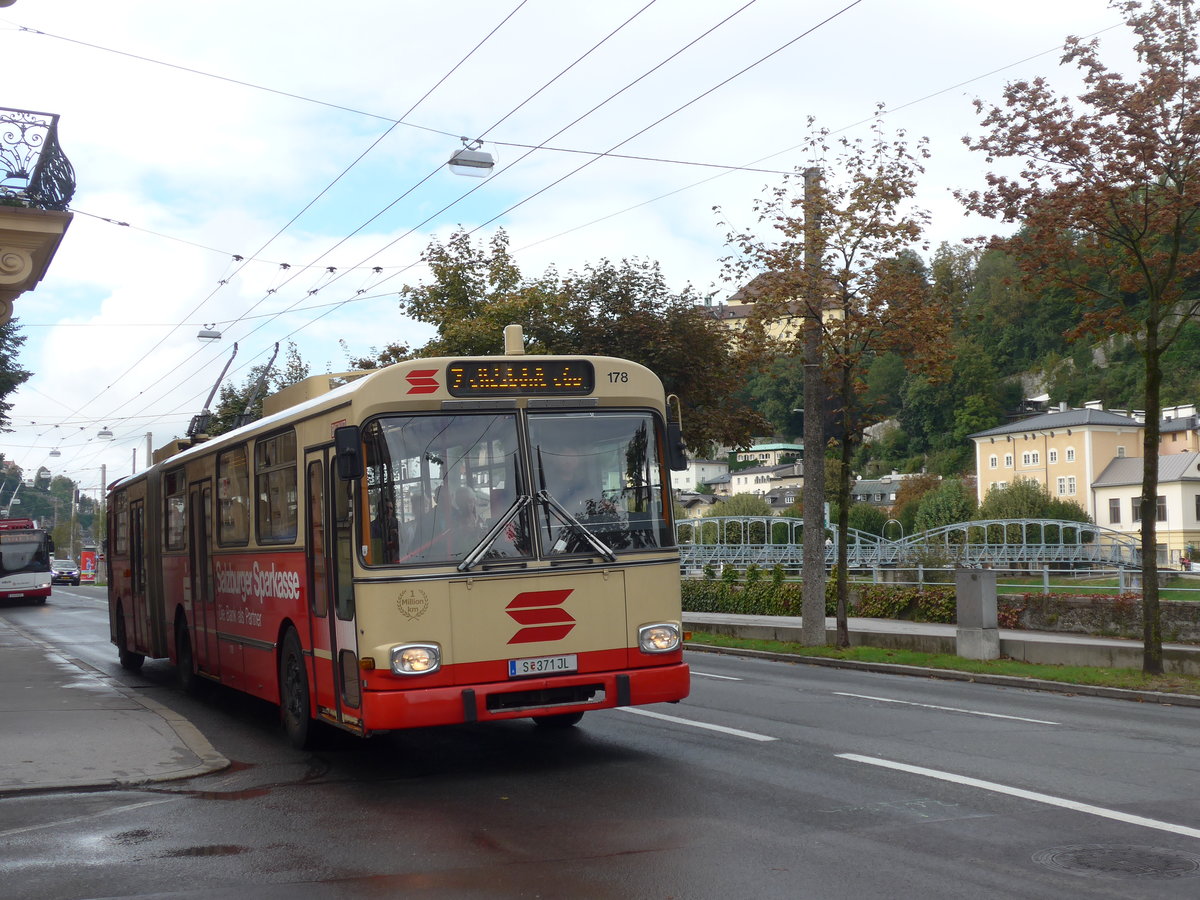 (197'534) - SSV Salzburg (POS) - Nr. 178/S 371 JL - Grf&Stift Gelenktrolleybus am 14. September 2018 in Salzburg, Mozartsteg