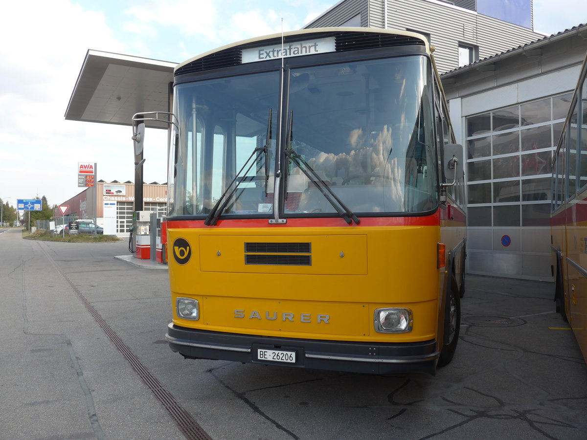 (198'051) - Schmid, Thrishaus - BE 26'206 - Saurer/Tscher (ex P 24'244) am 30. September 2018 in Bellach, Hess