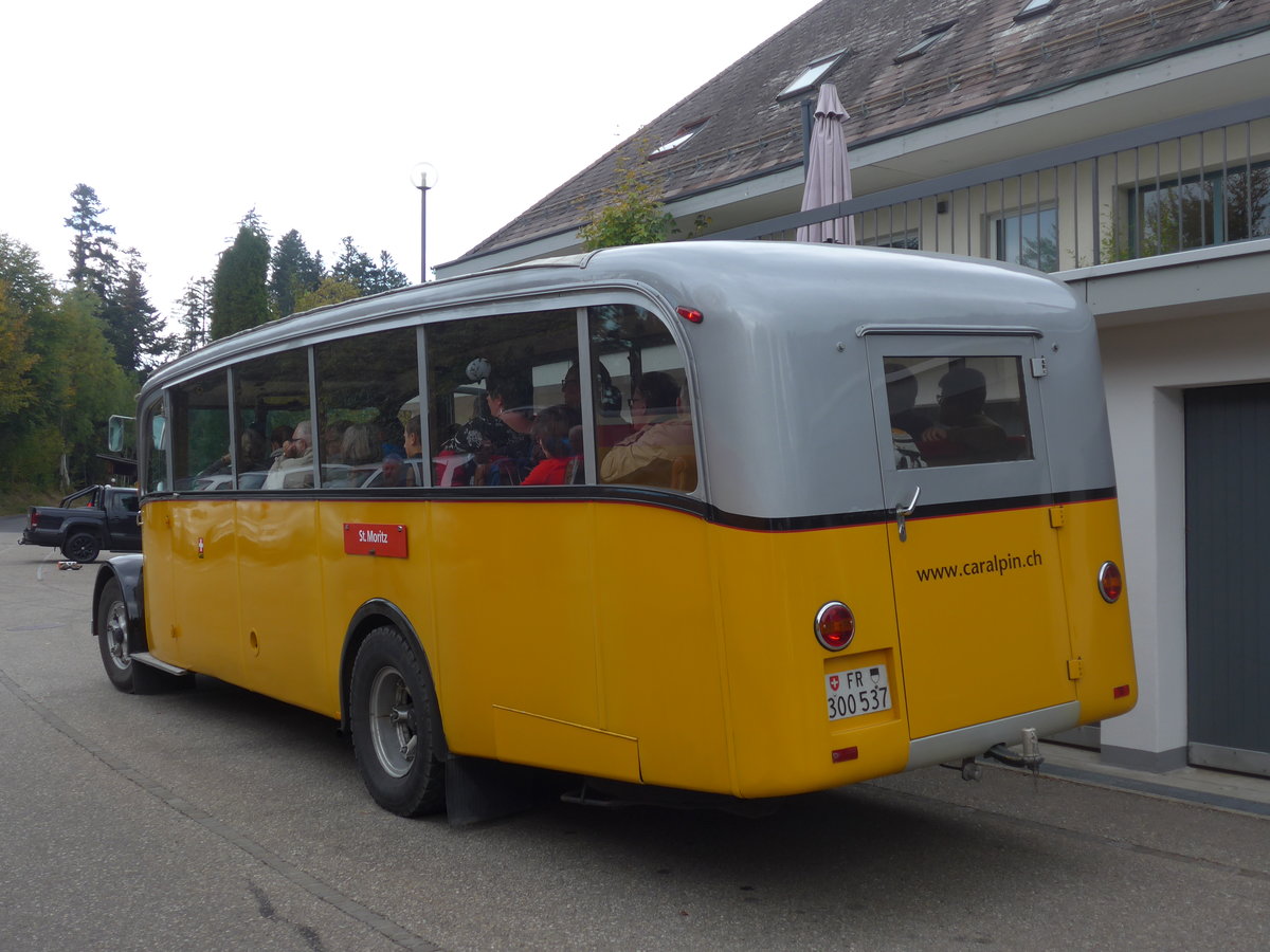 (198'104) - Schlapp, Cottens - FR 300'537 - Saurer/Saurer (ex SATEG, Lausanne; ex P 23'086; ex P 2138) am 1. Oktober 2018 in Emmenmatt, Moosegg