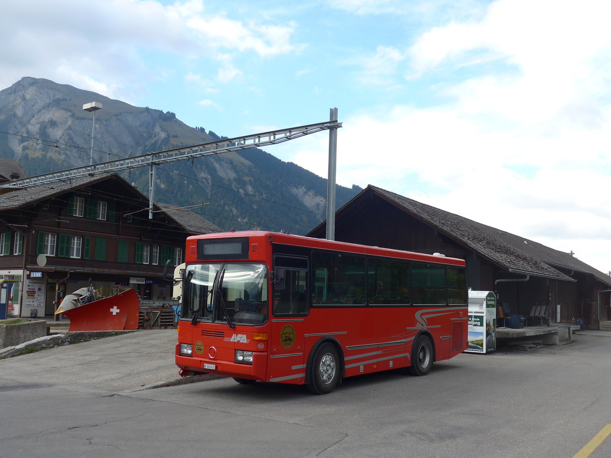 (198'117) - AFA Adelboden - Nr. 50/BE 645'415 - Vetter (ex AVG Grindelwald Nr. 21) am 7. Oktober 2018 beim Bahnhof Lenk