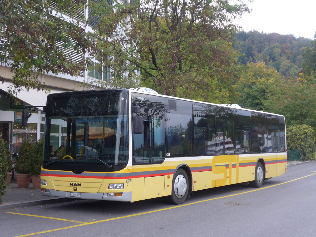 (198'121) - STI Thun - Nr. 125/BE 700'125 - MAN am 7. Oktober 2018 bei der Schifflndte Thun