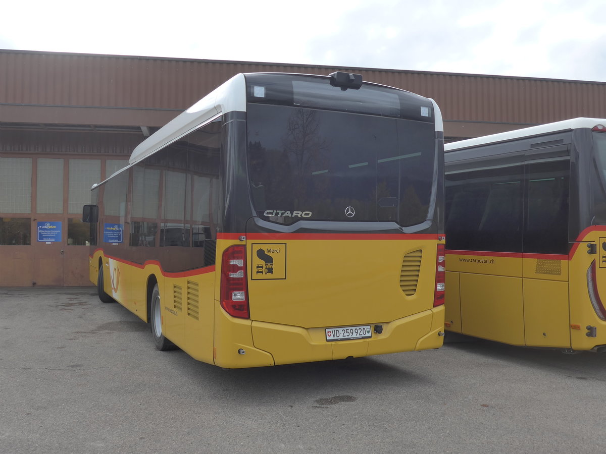 (199'046) - CarPostal Ouest - VD 259'920 - Mercedes am 28. Oktober 2018 in Yverdon, Garage