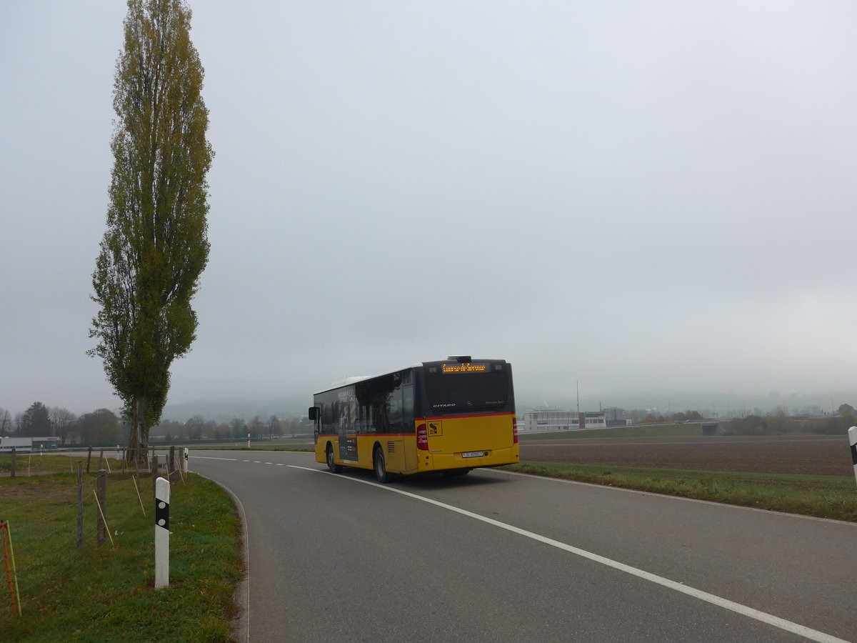 (199'244) - CarPostal Ouest - JU 65'082 - Mercedes (ex Nr. 15) am 4. November 2018 in Delmont, Ferme les Abues