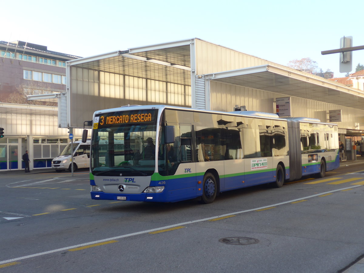 (199'661) - TPL Lugano - Nr. 426/TI 235'986 - Mercedes am 7. Dezember 2018 in Lugano, Centro