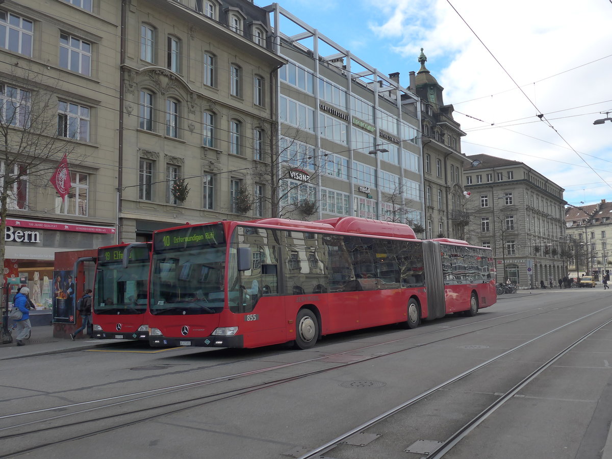 (200'437) - Bernmobil, Bern - Nr. 855/BE 671'855 - Mercedes am 31. Dezember 2018 beim Bahnhof Bern