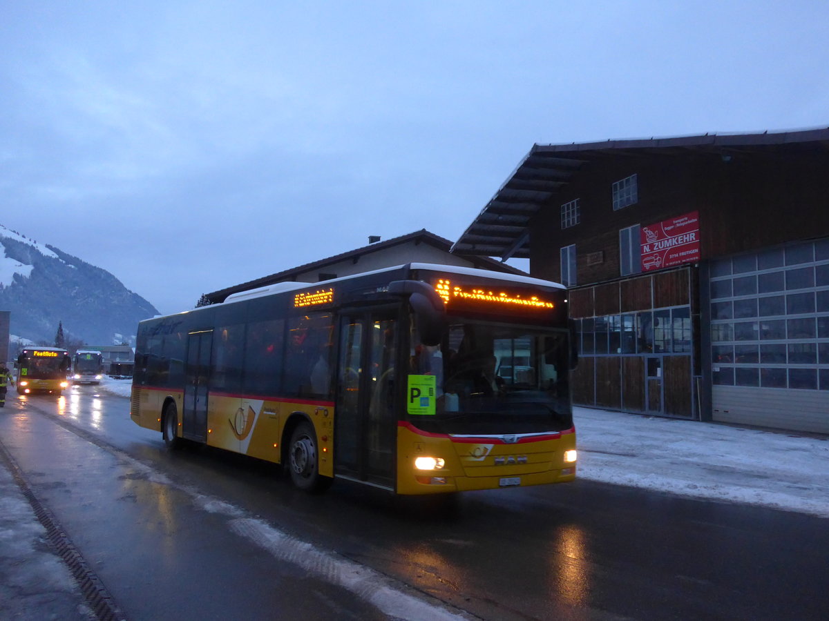 (200'706) - Steiner, Messen - SO 20'141 - MAN am 12. Januar 2019 beim Bahnhof Frutigen