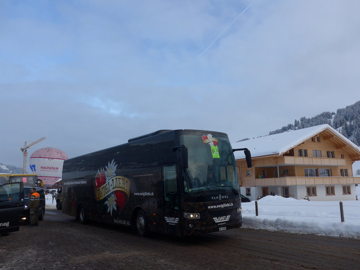 (200'801) - Gast, Utzenstorf - BE 41'755 - Van Hool am 12. Januar 2019 in Adelboden, Weltcup