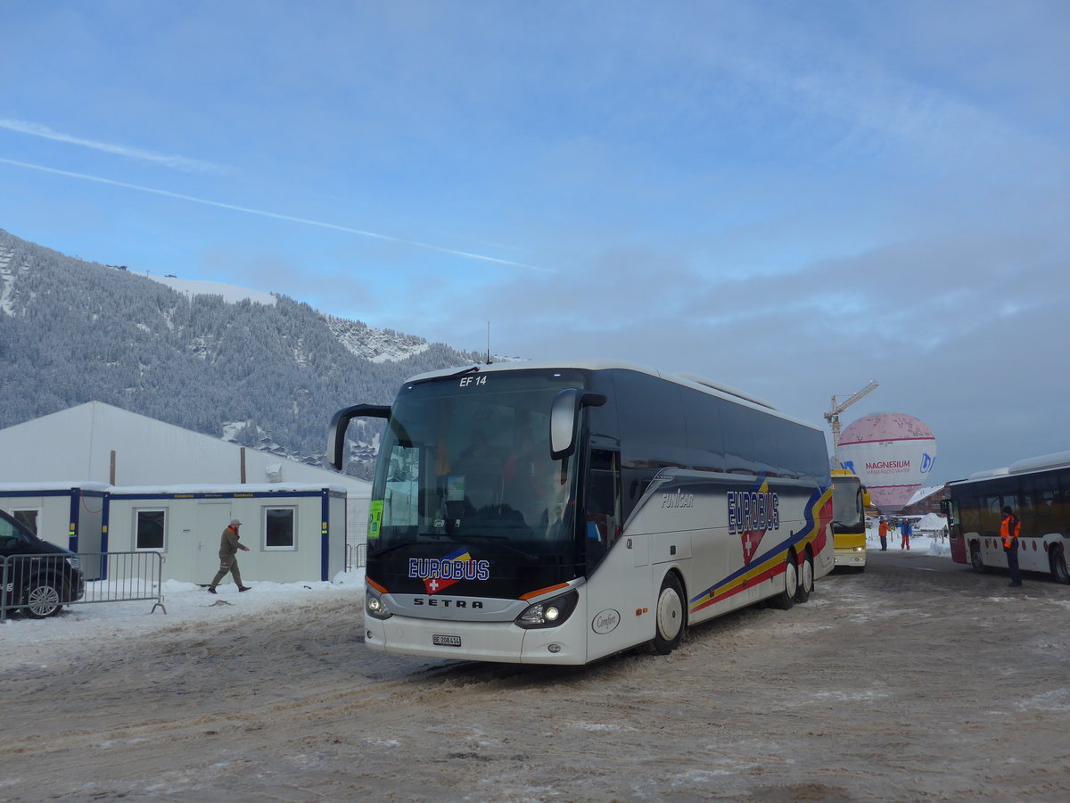 (200'835) - Funi-Car, Biel - Nr. 14/BE 208'414 - Setra am 12. Januar 2019 in Adelboden, Weltcup