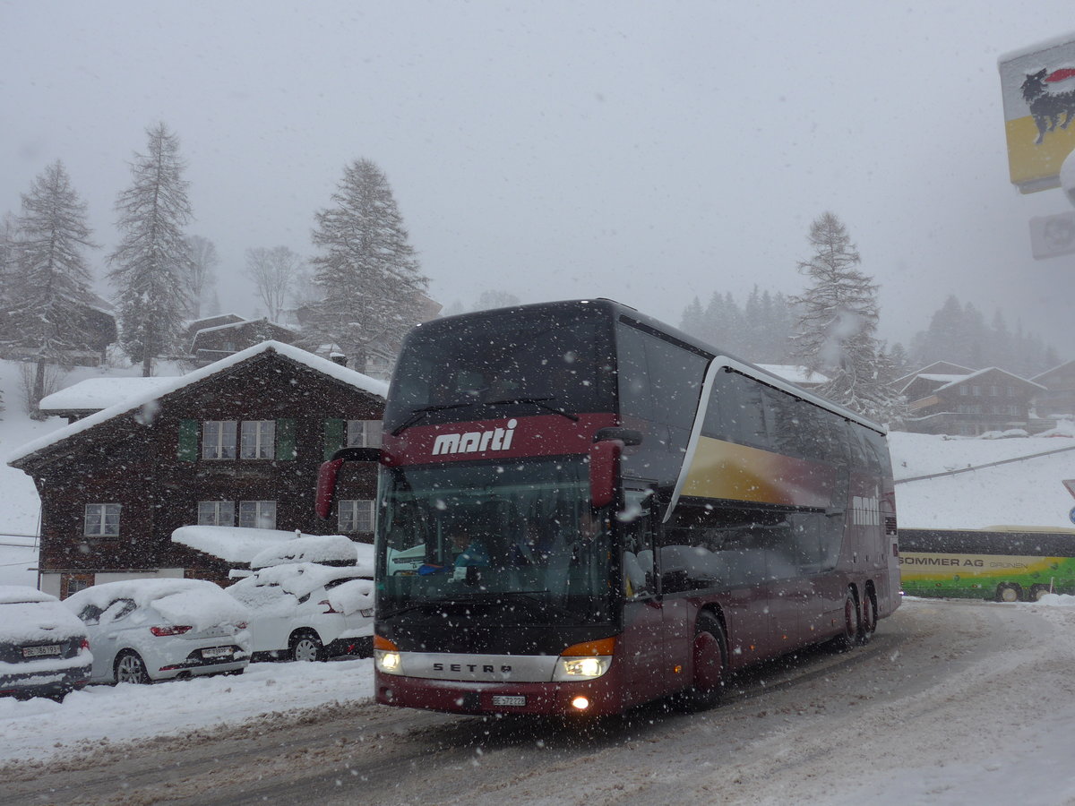 (201'105) - Marti, Kallnach - Nr. 28/BE 572'228 - Setra am 13. Januar 2019 in Adelboden, Oey