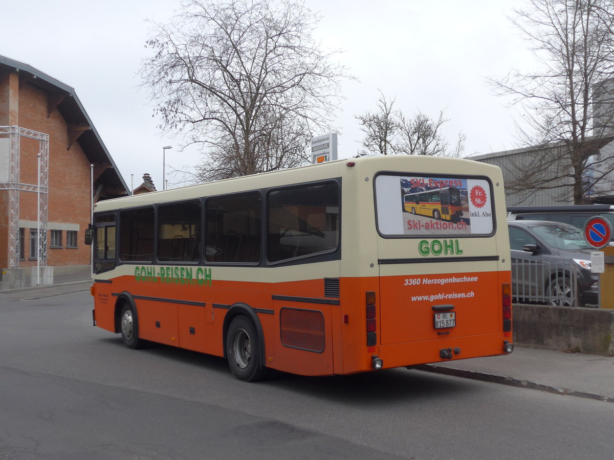 (201'800) - Gohl, Herzogenbuchsee - BE 815'877 - MAN/Lauber (ex AMSA Chiasso Nr. 19; ex Tresch, Amsteg) am 1. Mrz 2019 in Thun, Expo