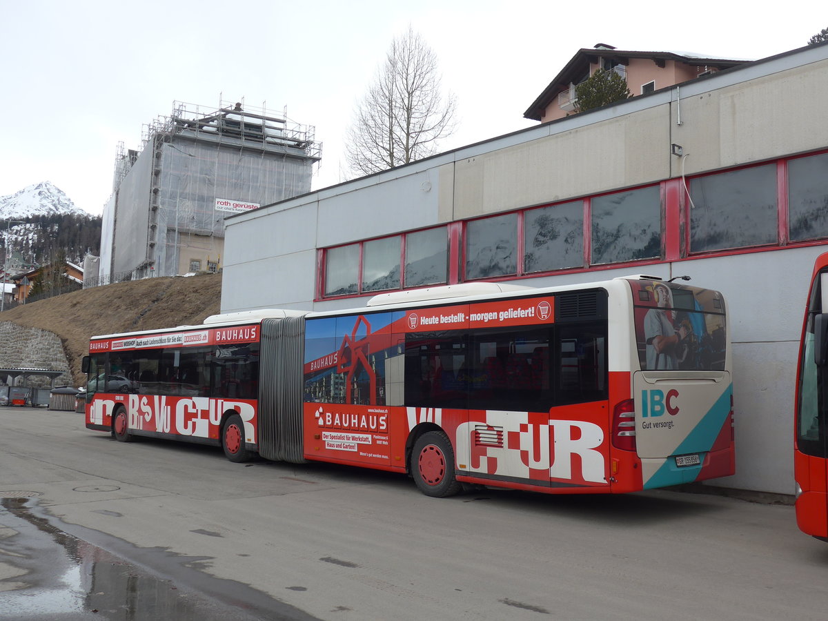 (202'121) - SBC Chur - Nr. 56/GR 155'856 - Mercedes (ex Nr. 36) am 10. Mrz 2019 beim Bahnhof St. Moritz