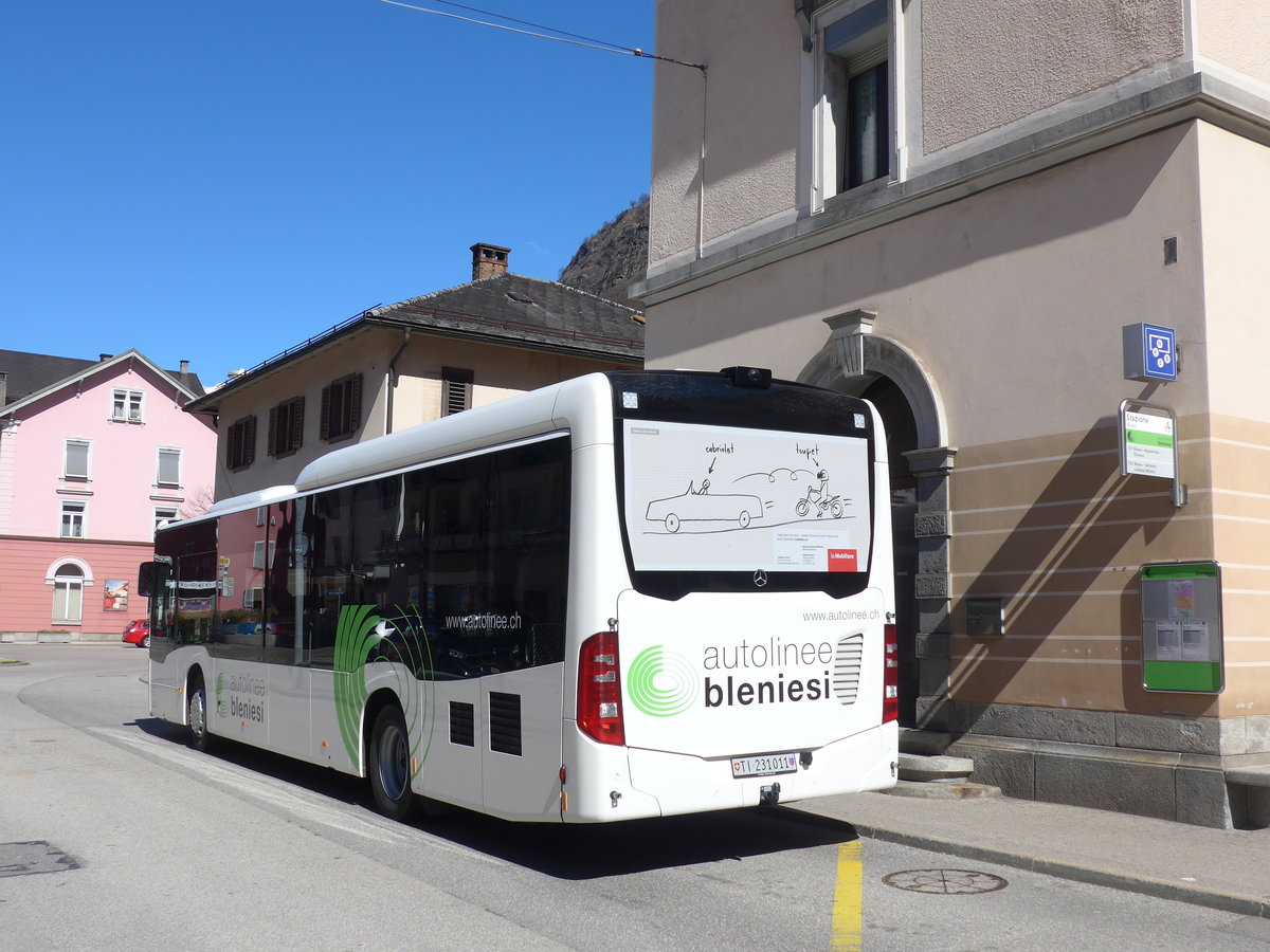 (202'573) - ABl Biasca - Nr. 11/TI 231'011 - Mercedes am 19. Mrz 2019 beim Bahnhof Biasca