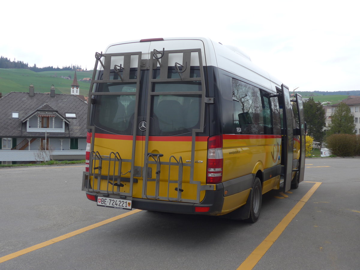 (203'470) - PostAuto Bern - Nr. 221/BE 724'221 - Mercedes am 7. April 2019 beim Bahnhof Biglen