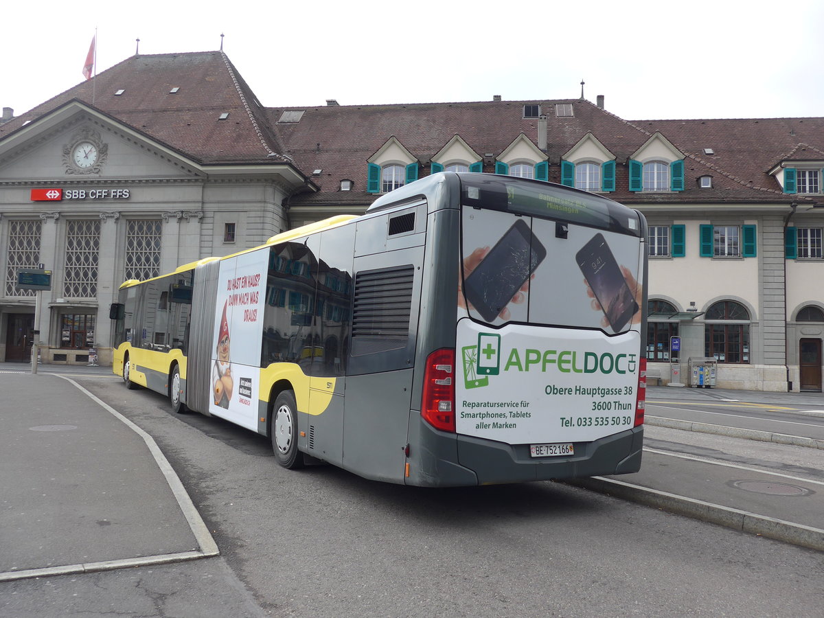 (203'642) - STI Thun - Nr. 166/BE 752'166 - Mercedes am 14. April 2019 beim Bahnhof Thun