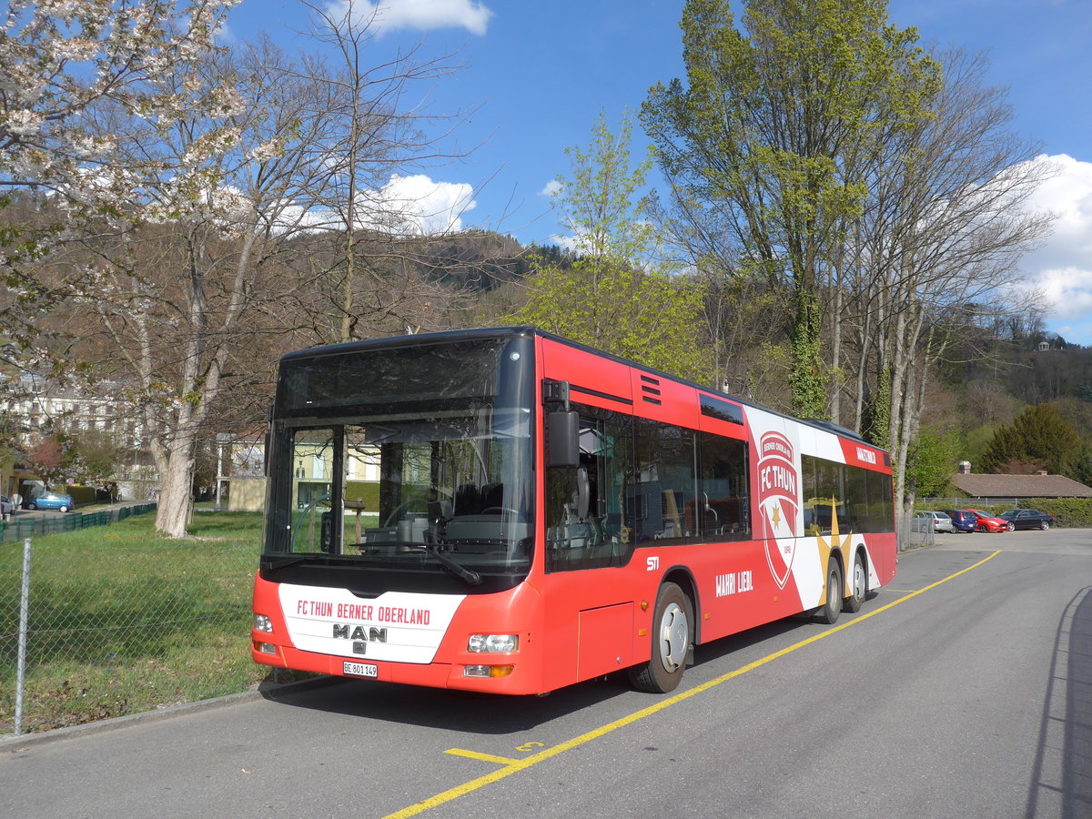 (203'798) - STI Thun - Nr. 149/BE 801'149 - MAN am 18. April 2019 bei der Schifflndte Thun