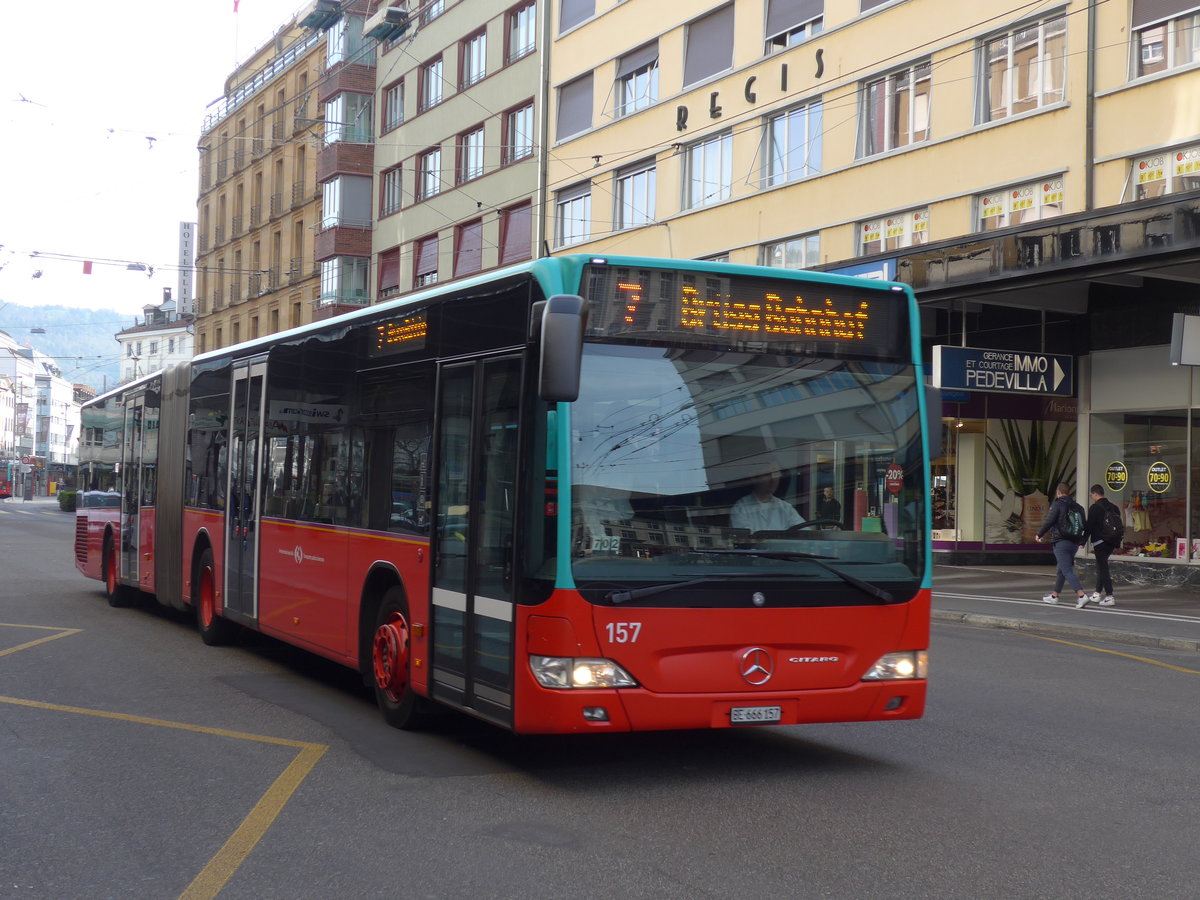 (203'873) - VB Biel - Nr. 157/BE 666'157 - Mercedes am 22. Mai 2019 beim Bahnhof Biel