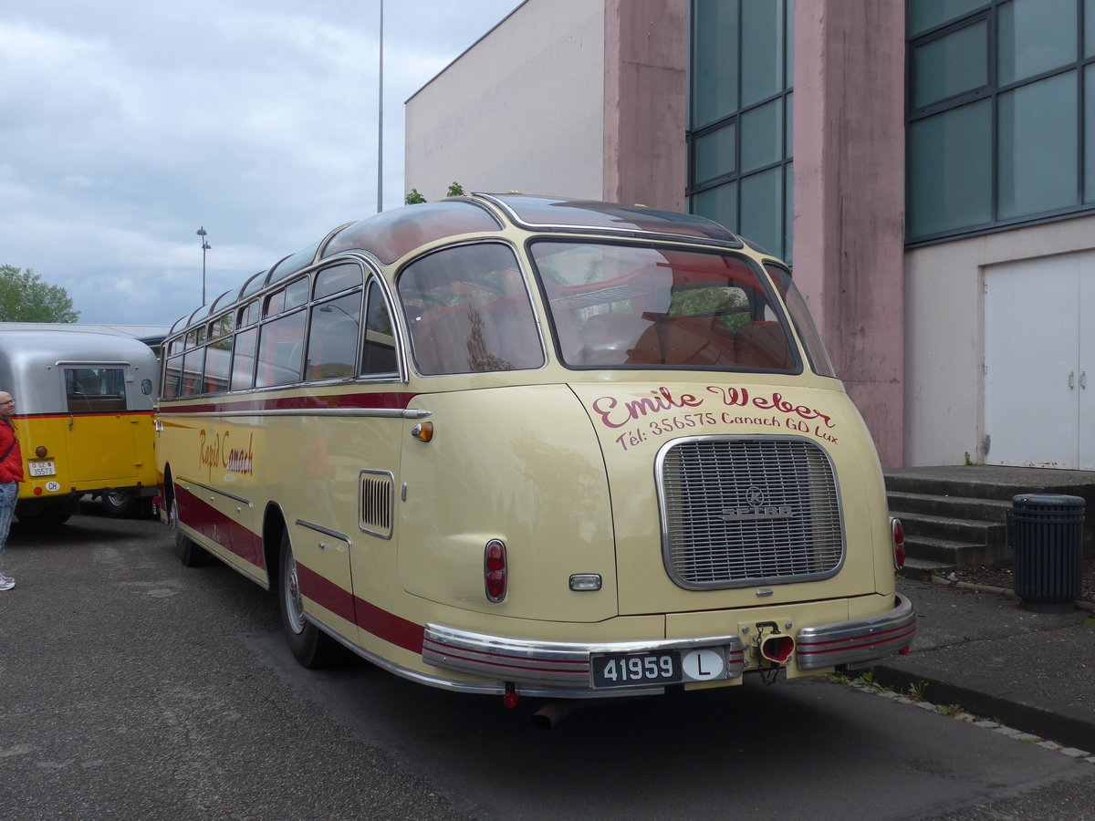 (203'995) - Aus Luxemburg: Weber, Canach - 41'959 - Setra am 26. April 2019 in Haguenau, Parkplatz