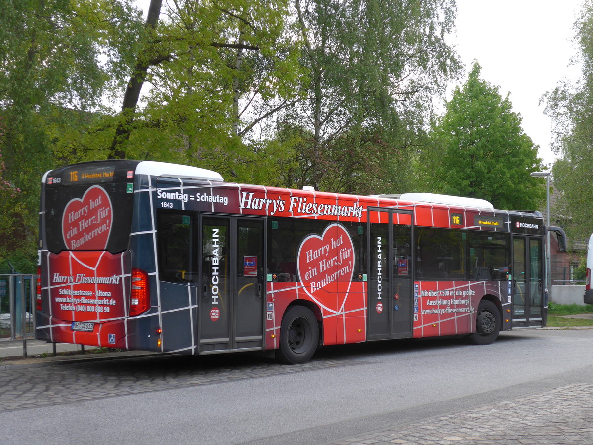 (204'859) - HHA Hamburg - Nr. 1643/HH-JA 613 - Mercedes am 11. Mai 2019 in Hamburg, U-Bahnhof Billstedt