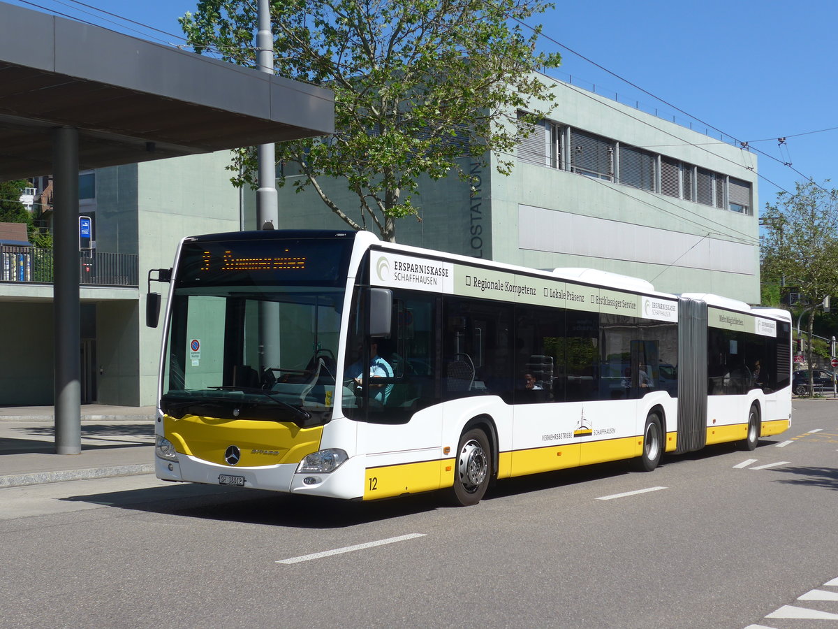 (205'899) - VBSH Schaffhausen - Nr. 12/SH 38'012 - Mercedes am 8. Juni 2019 beim Bahnhof Schaffhausen