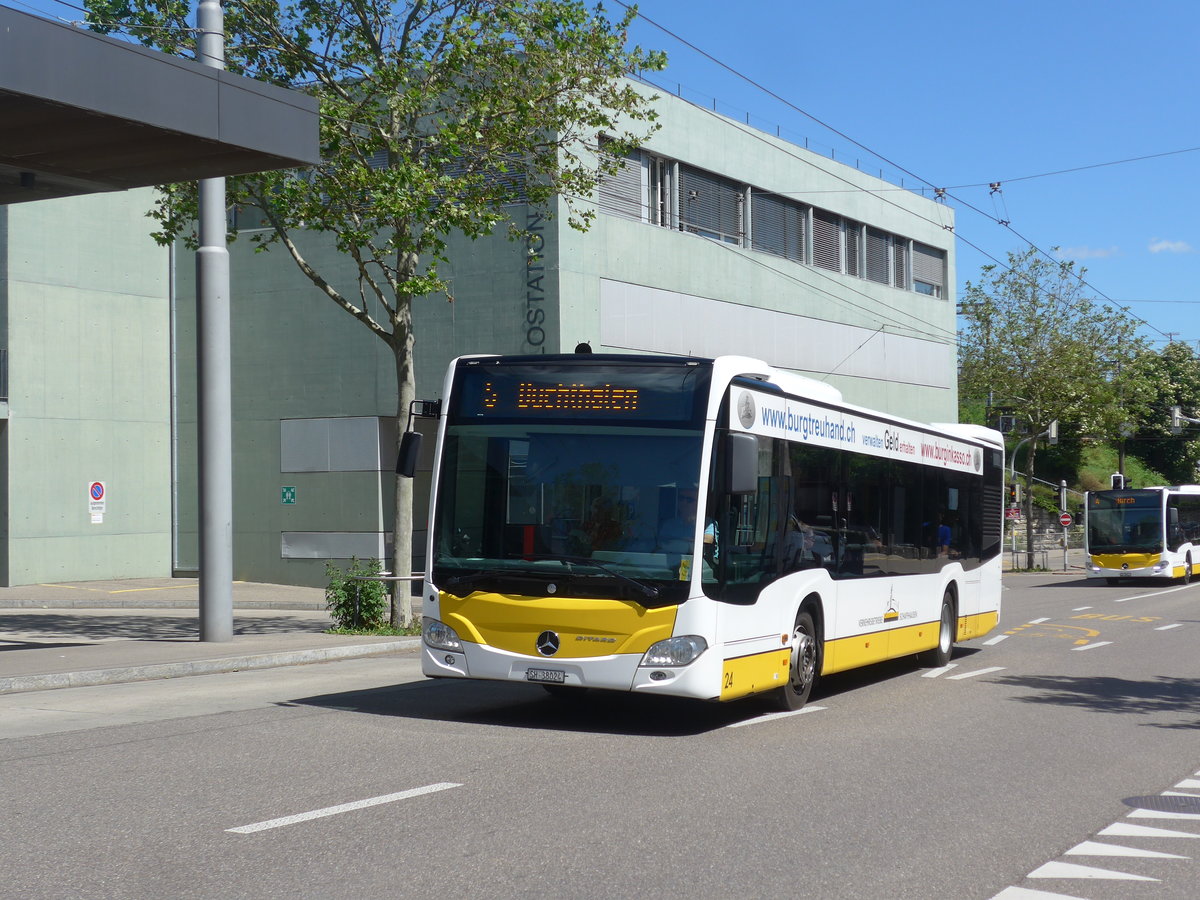 (205'903) - VBSH Schaffhausen - Nr. 24/SH 38'024 - Mercedes am 8. Juni 2019 beim Bahnhof Schaffhausen