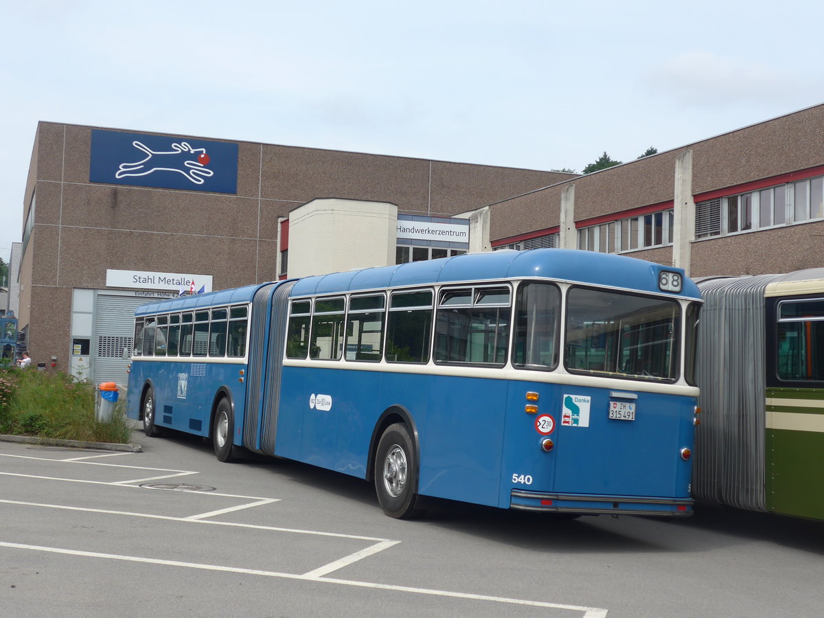 (206'591) - VBZ Zrich (TMZ) - Nr. 540/ZH 315'491 - Saurer/Saurer (ex Nr. 7540; ex Nr. 540) am 22. Juni 2019 in Emmenbrcke, Debrunner Acifer