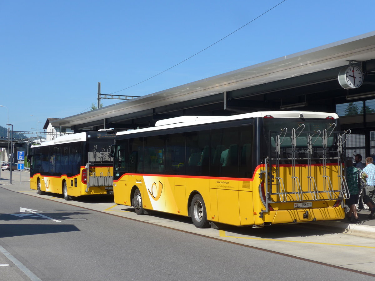 (206'859) - Schnider, Schpfheim - LU 15'607 - Iveco am 30. Juni 2019 beim Bahnhof Schpfheim