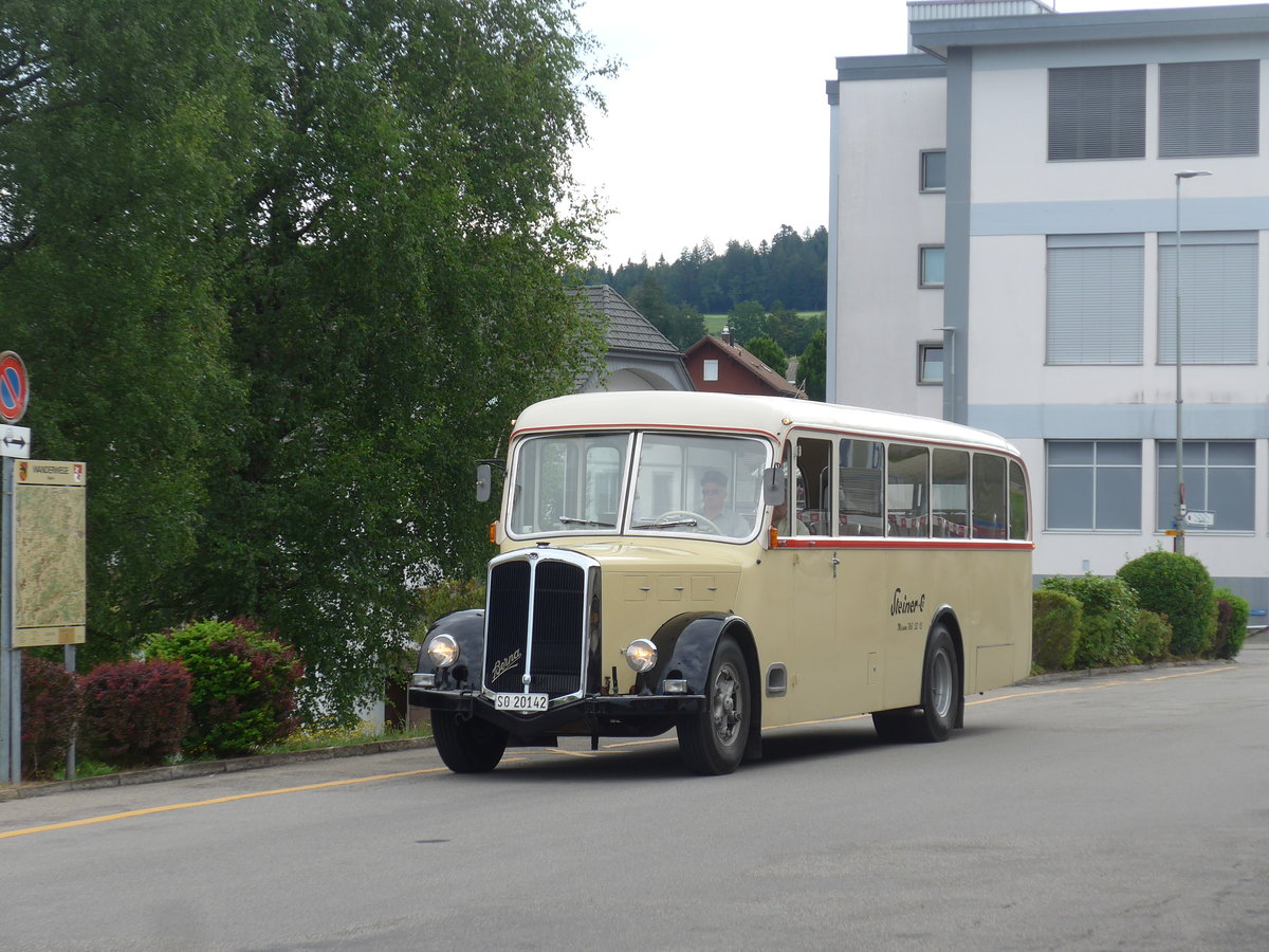 (207'442) - Steiner, Messen - SO 20'142 - Berna/Hess (ex Brtschi, Biberen) am 7. Juli 2019 beim Bahnhof Biglen