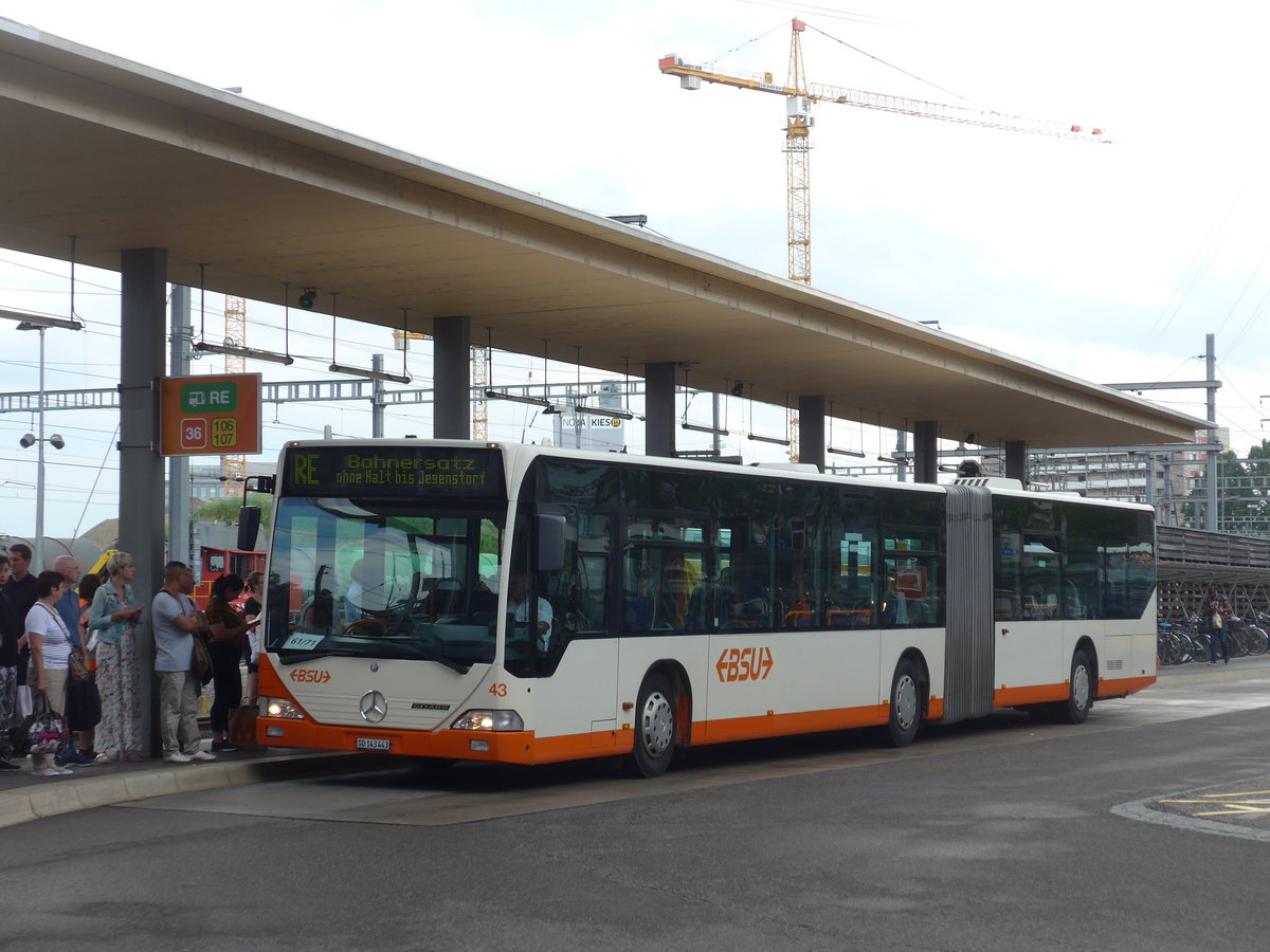 (207'616) - BSU Solothurn - Nr. 43/SO 143'443 - Mercedes am 8. Juli 2019 beim Bahnhof Zollikofen