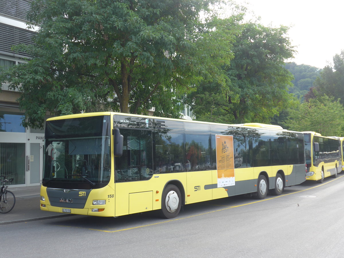 (208'498) - STI Thun - Nr. 158/BE 752'158 - MAN am 5. August 2019 bei der Schifflndte Thun