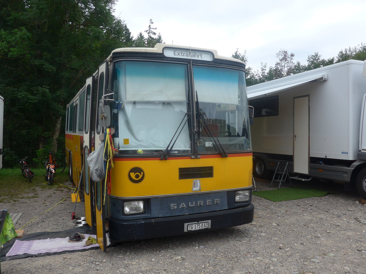 (208'857) - Schr, Ettenhausen - TG 175'032 - Saurer/R&J (ex Zimmermann, Kerns; ex Amstein, Willisau) am 17. August 2019 in Atzmnnig, Schutt
