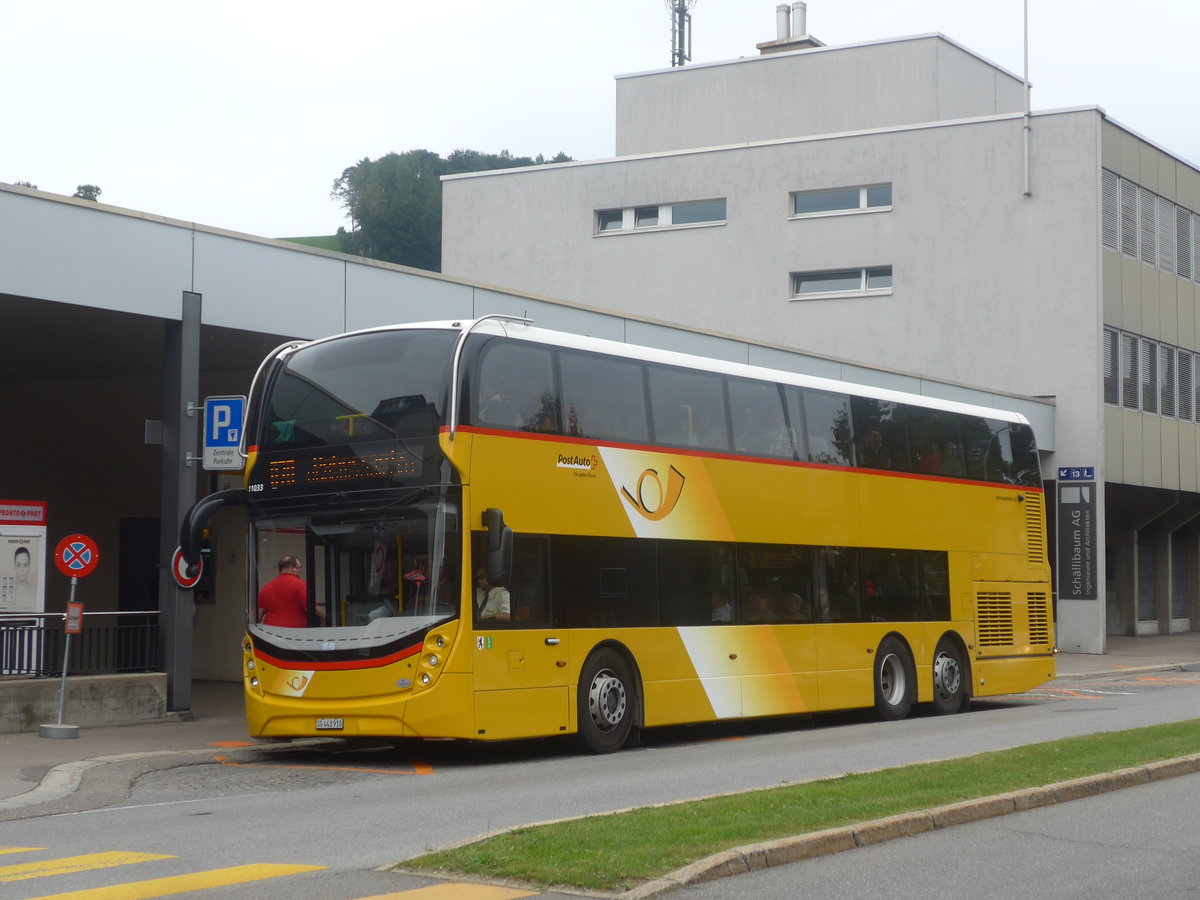 (208'898) - PostAuto Ostschweiz - SG 443'910 - Alexander Dennis am 17. August 2019 beim Bahnhof Herisau