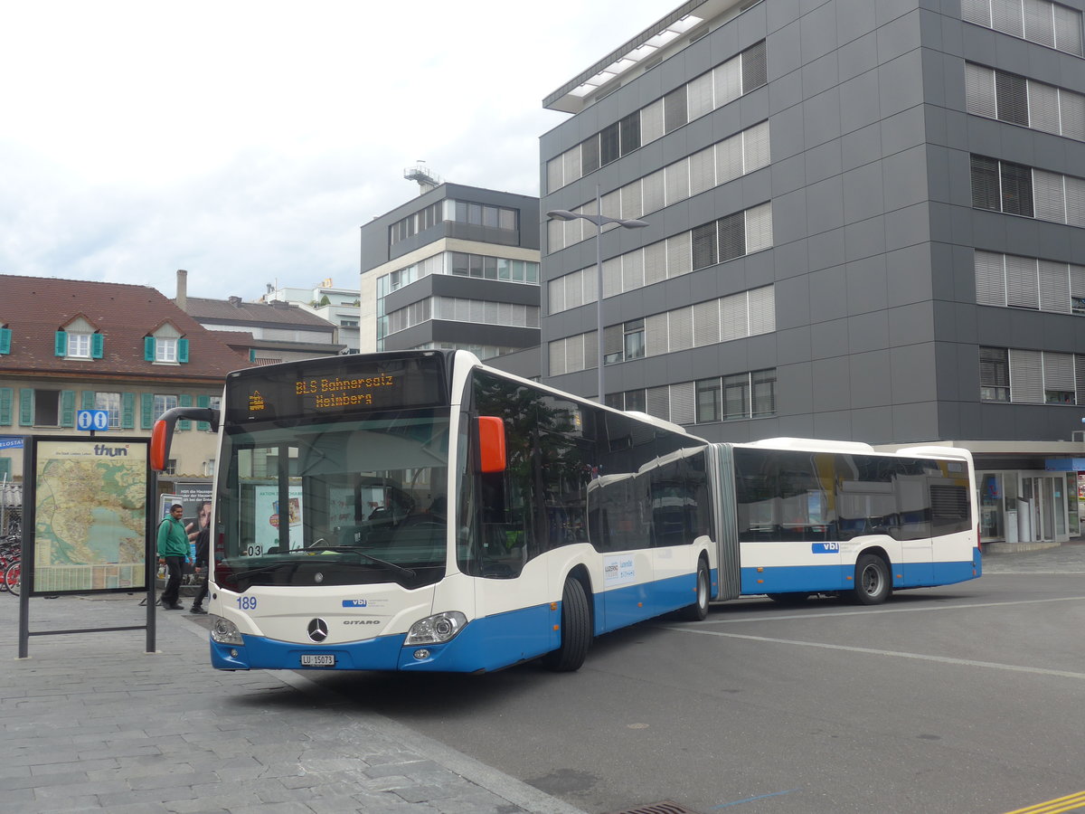 (208'954) - VBL Luzern - Nr. 189/LU 15'073 - Mercedes am 17. August 2019 beim Bahnhof Thun