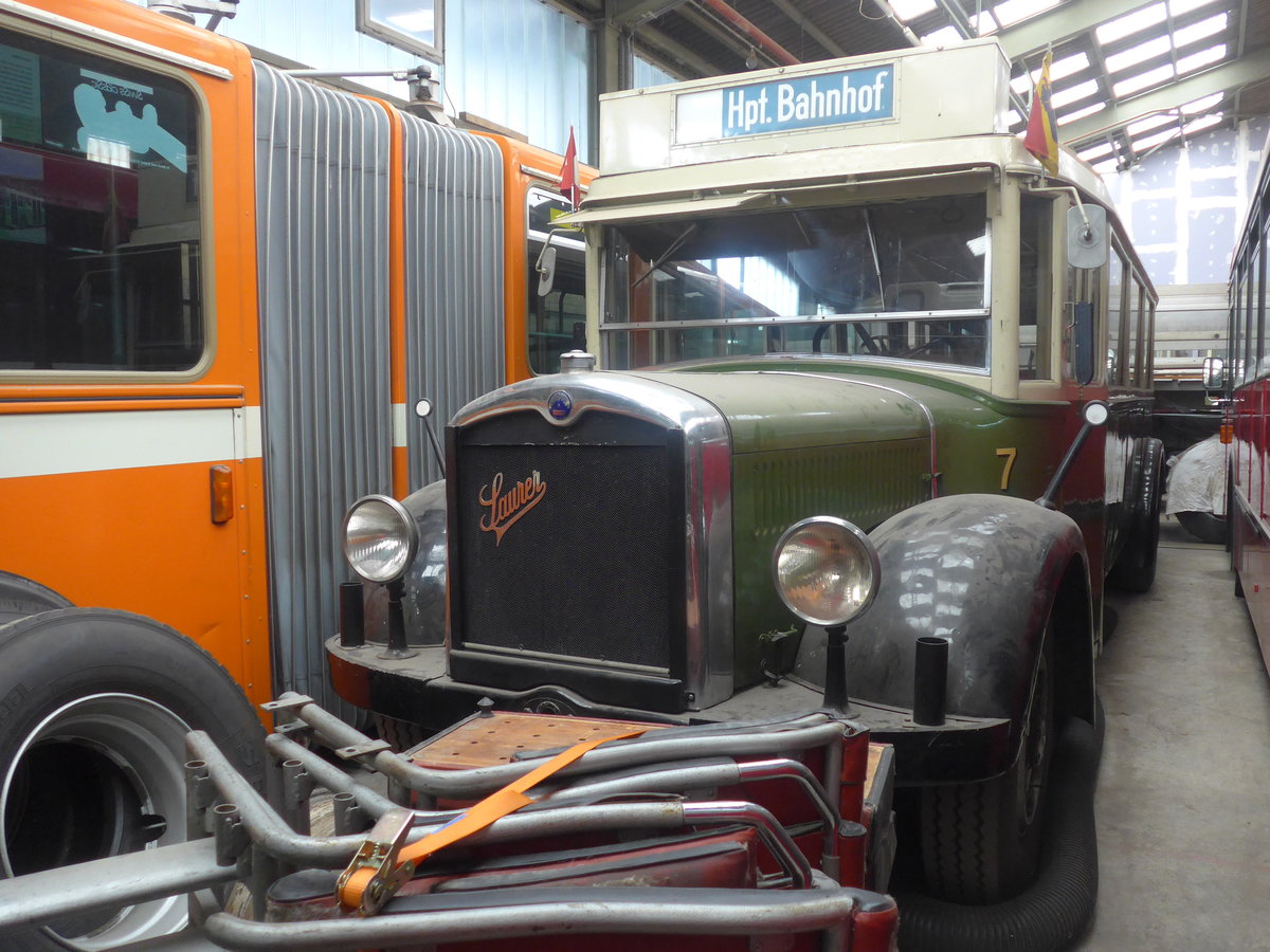 (209'275) - SVB Bern (Bernmobil historique) - Nr. 7 - Saurer/R&Streun am 1. September 2019 in Oberburg, Ziegelgut