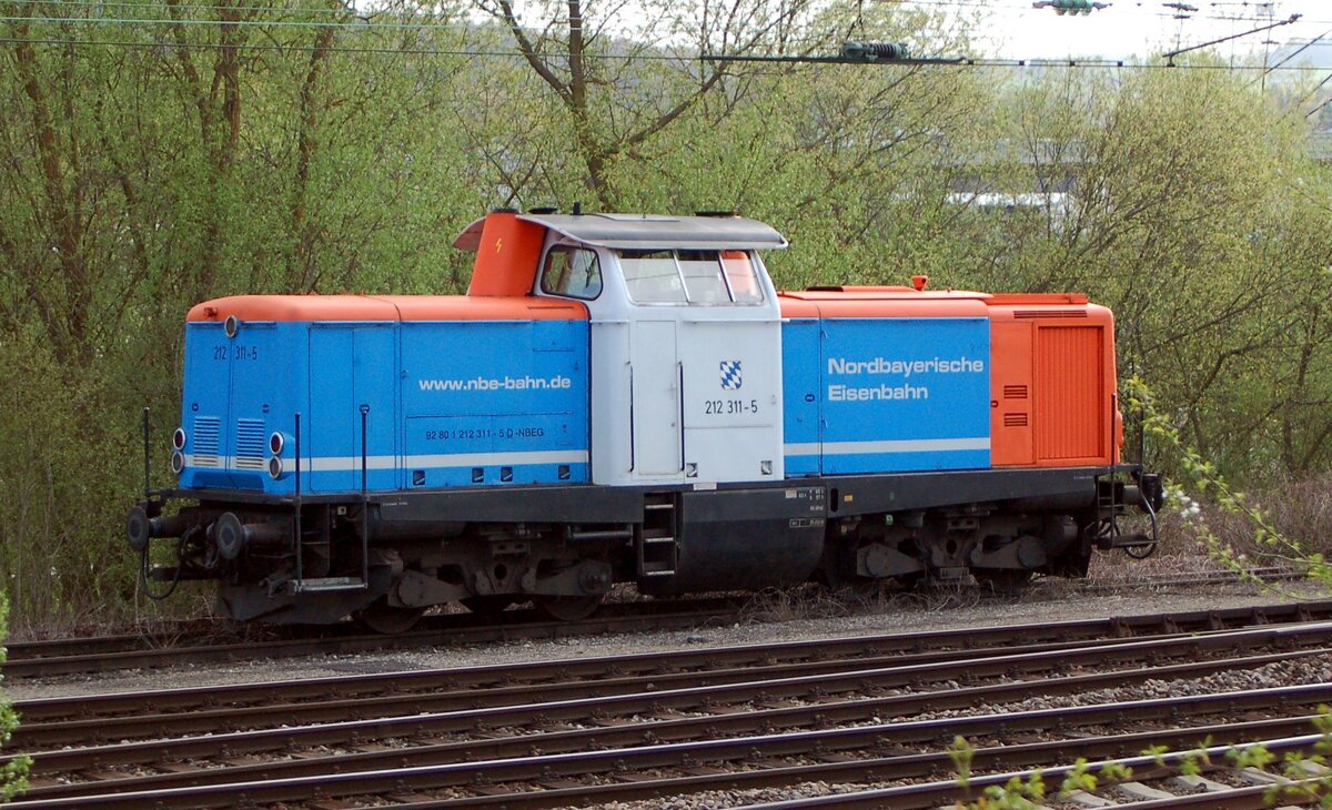 212 311-5 der NBE (Nordbayerische Eisenbahn)  92 80 1 212 311-5 D-NBEG in Ulm am 27.04.2010.