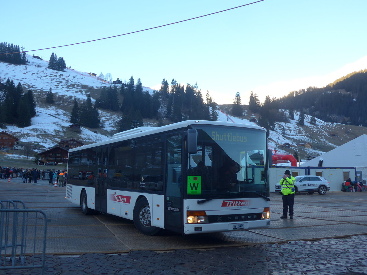 (213'515) - Tritten, Zweisimmen - Nr. 52/BE 26'971 - Setra (ex Interbus, Yverdon; ex AAGL Liestal Nr. 63) am 11. Januar 2020 in Adelboden, Weltcup