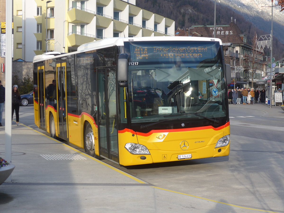 (213'942) - PostAuto Bern - BE 534'630 - Mercedes am 19. Januar 2020 beim Bahnhof Interlaken West