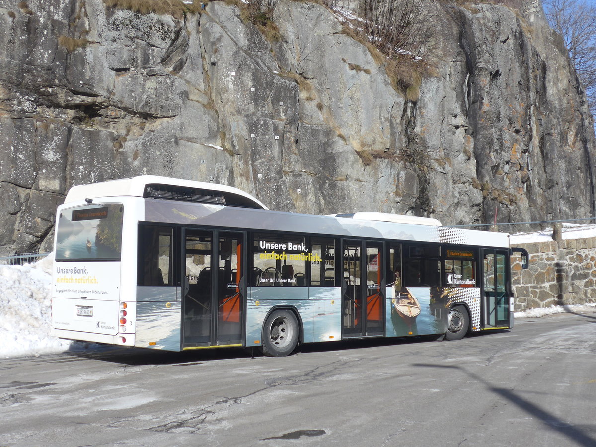 (214'160) - AAGU Altdorf - Nr. 3/UR 9443 - Hess am 9. Februar 2020 beim Bahnhof Gschenen