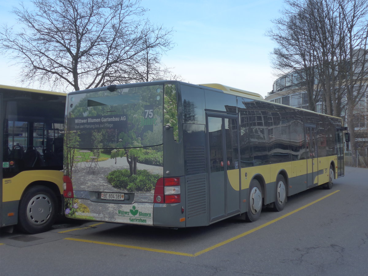 (214'552) - STI Thun - Nr. 189/BE 804'189 - MAN am 20. Februar 2020 bei der Schifflndte Thun