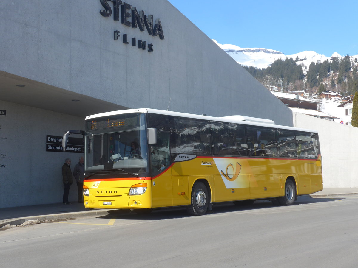 (214'970) - PostAuto Graubnden - GR 179'705 - Setra am 1. Mrz 2020 in Flims, Bergbahnen