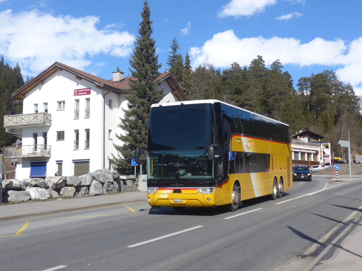 (214'998) - PostAuto Graubnden - GR 170'403 - Van Hool am 1. Mrz 2020 in Laax, Marcau