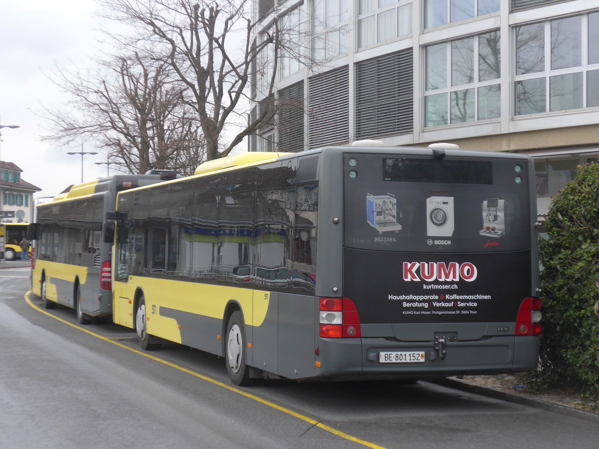 (215'061) - STI Thun - Nr. 152/BE 801'152 - MAN am 2. Mrz 2020 bei der Schifflndte Thun