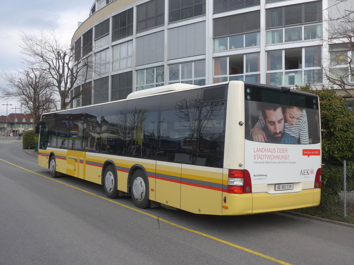 (215'114) - STI Thun - Nr. 139/BE 801'139 - MAN am 14. Mrz 2020 bei der Schifflndte Thun