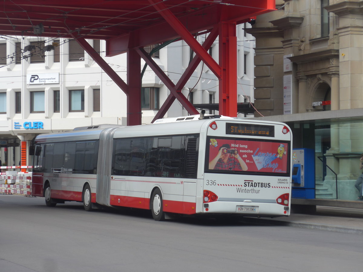 (217'454) - SW Winterthur - Nr. 336/ZH 730'336 - Solaris am 30. Mai 2020 beim Hauptbahnhof Winterthur