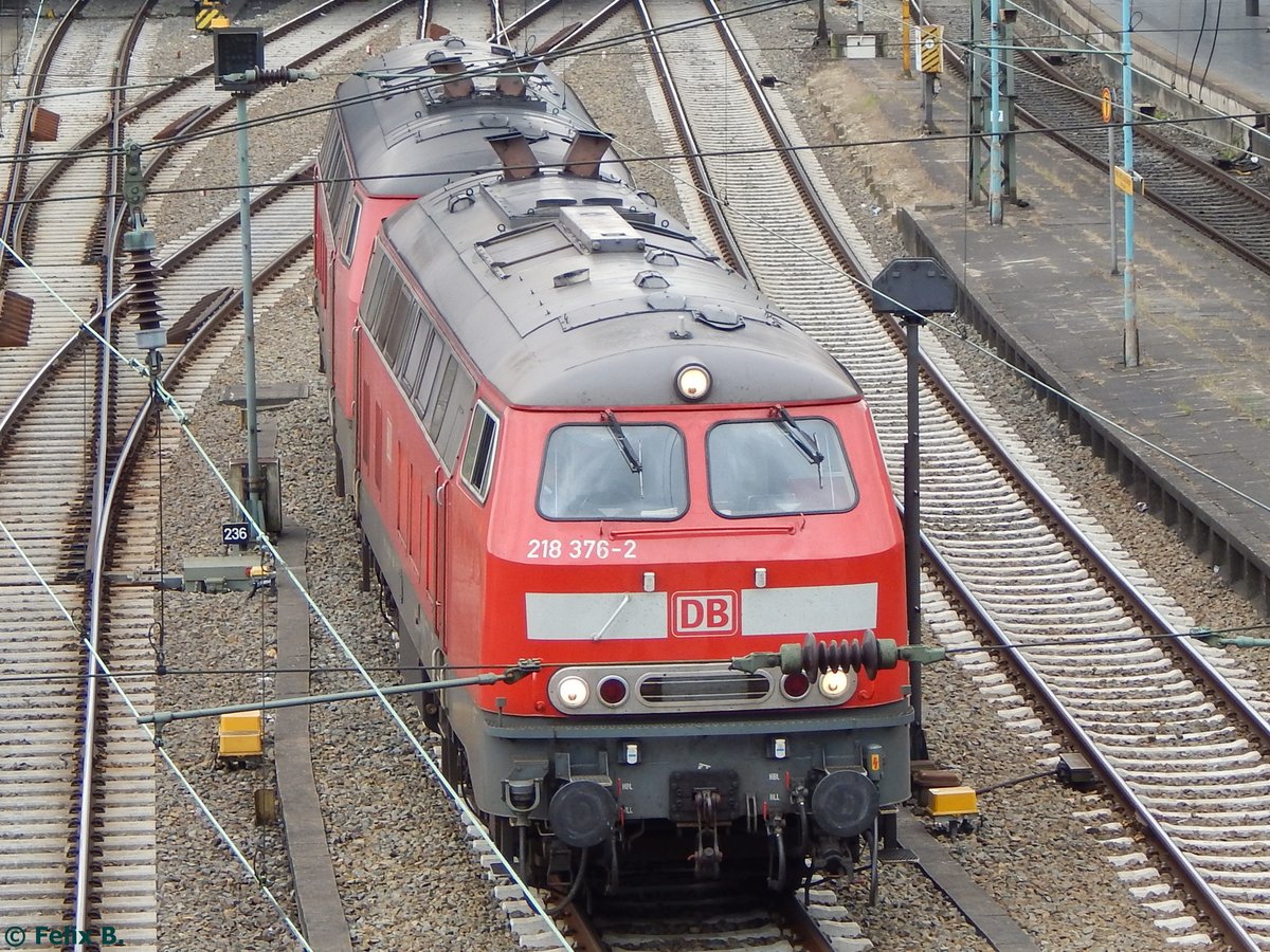 218 376-2 in Hamburg Hauptbahnhof.