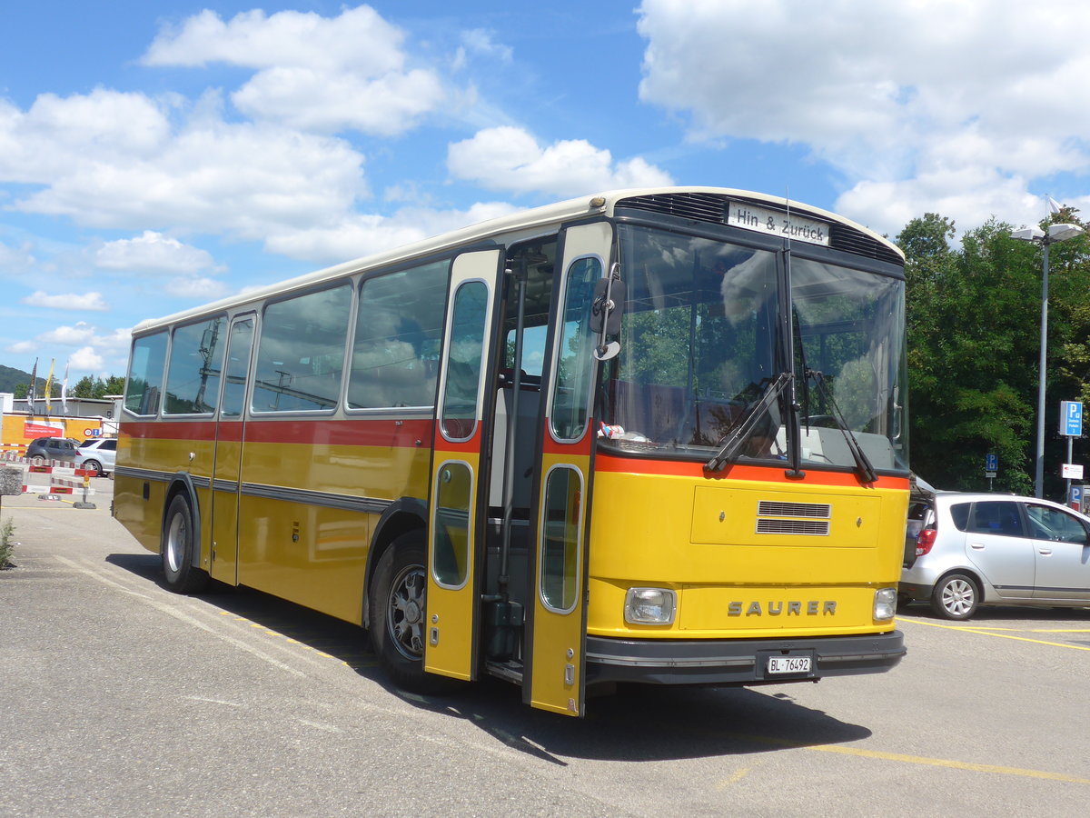 (218'362) - Ziegler, Pratteln - BL 76'492 - Saurer/Tscher (ex P 24'265) am 4. Juli 2020 beim Bahnhof Liestal